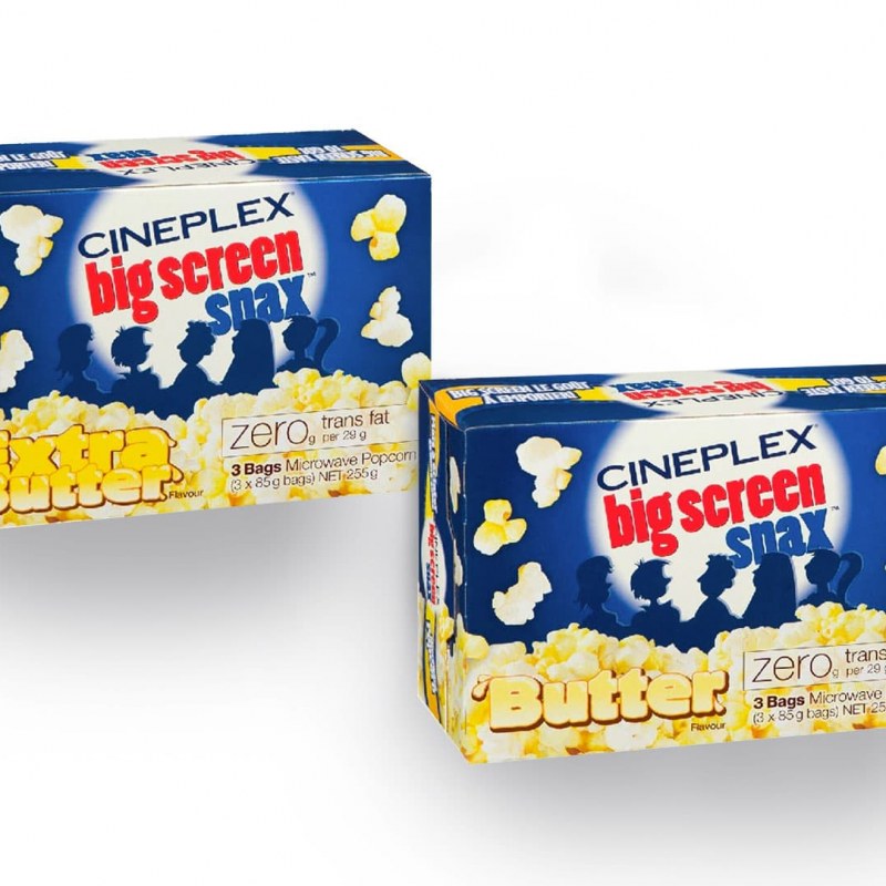 Cineplex Big Screen popcorn
