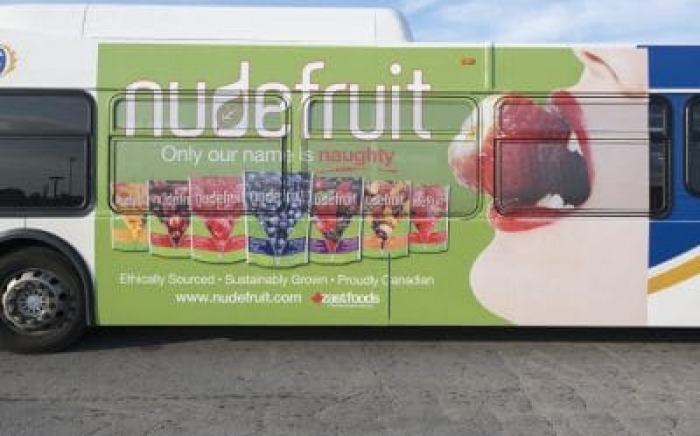 nudefruit bus ad